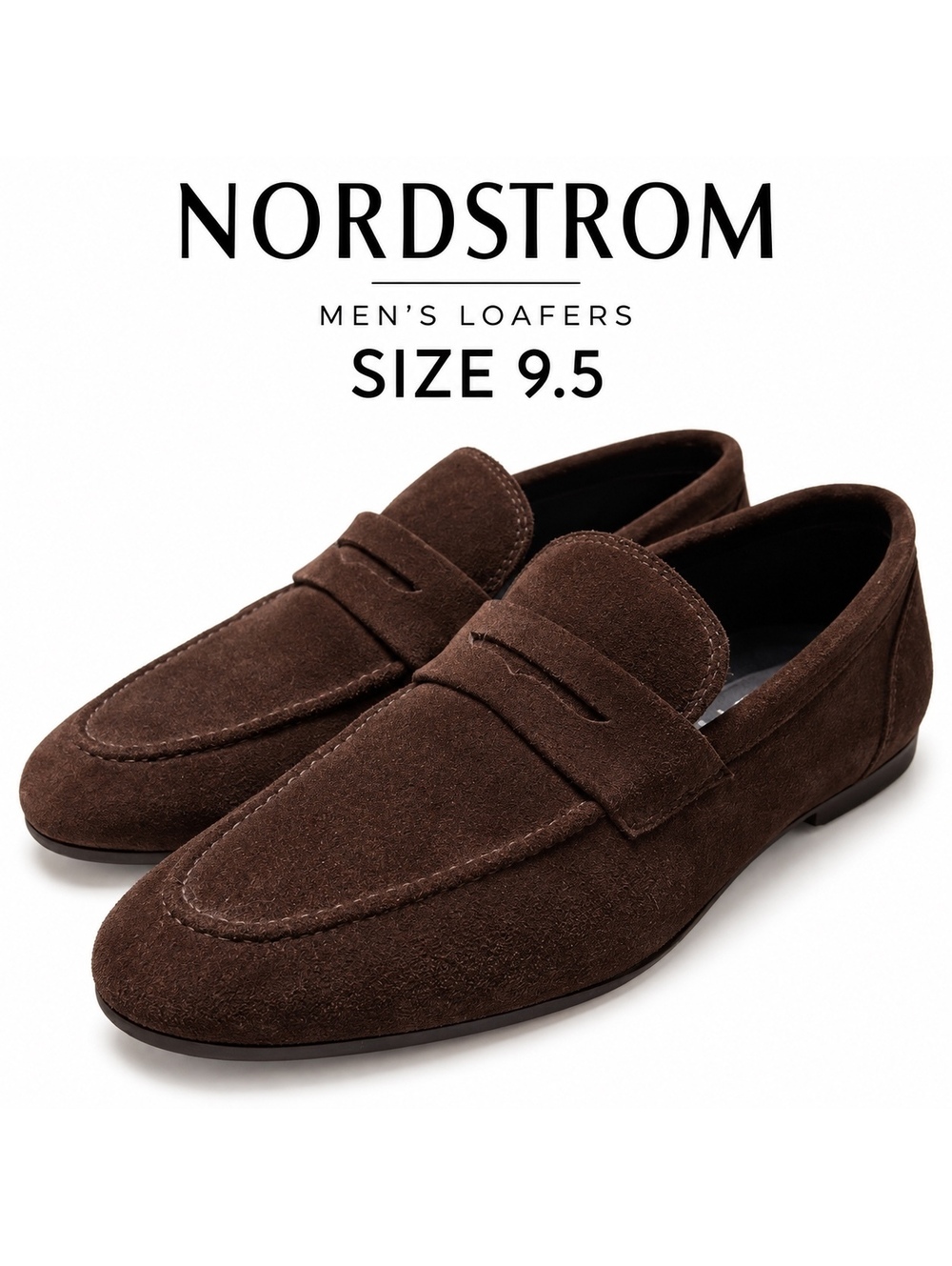 Nordstrom Men's Brown Suede Loafers Size 9.5